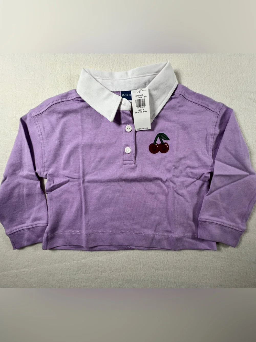 NWT Purple Polo Shorts with Cherry Embroidery Toddler Old Navy